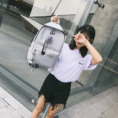 Women Canvas Backpack Teenager High Capacity Casual Travel Bag