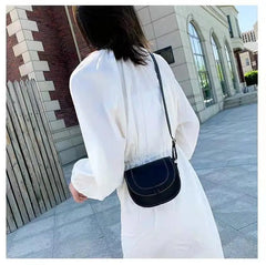 Women Crossbody Shoulder Bag Retro Saddle PU Leather Small Purse