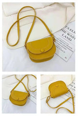 Women Crossbody Shoulder Bag Retro Saddle PU Leather Small Purse
