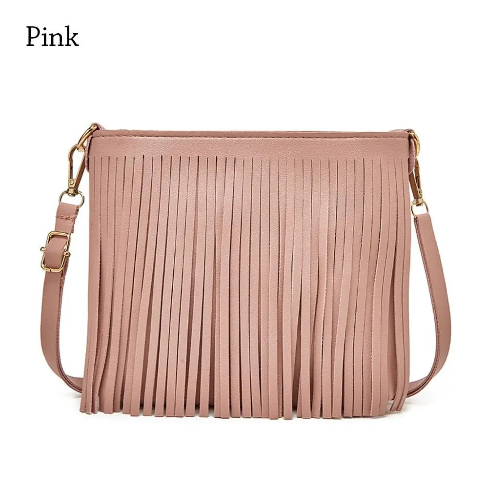 Women Tassel Shoulder Bag Wallet PU Leather Crossbody Messenger Bags