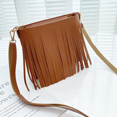 Women Tassel Shoulder Bag Wallet PU Leather Crossbody Messenger Bags