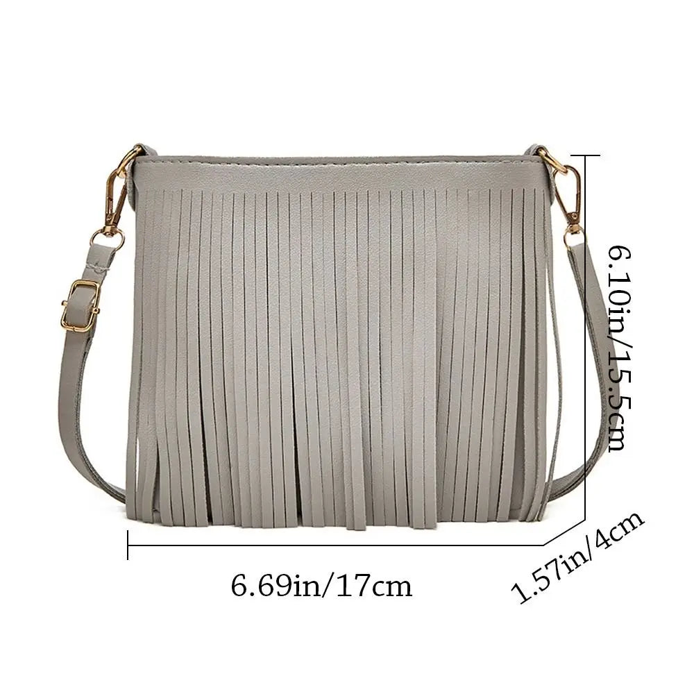Women Tassel Shoulder Bag Wallet PU Leather Crossbody Messenger Bags