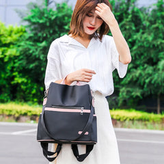 Women's Oxford Cloth School Bag Anti-theft Travel Handbags Knapsacks