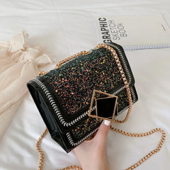 Women's All-match PU Patent Leather Sequins One-shoulder Bag