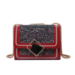 Women's All-match PU Patent Leather Sequins One-shoulder Bag
