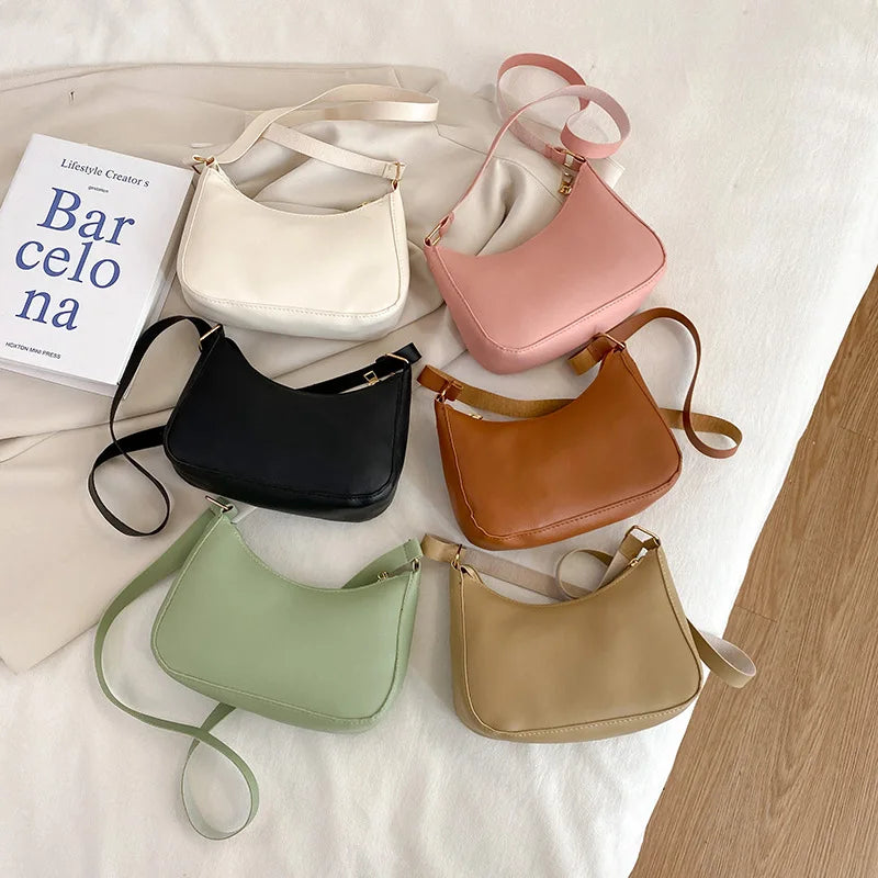 Vintage PU Leather Shoulder Bag Mini Hobos Handbags