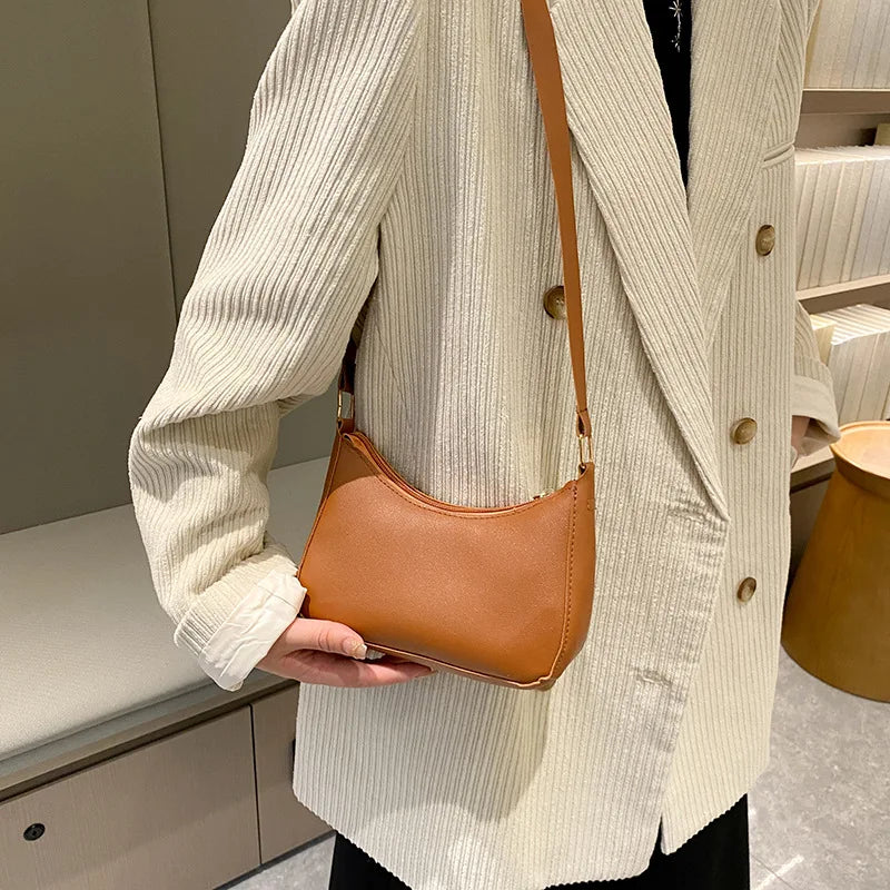 Vintage PU Leather Shoulder Bag Mini Hobos Handbags