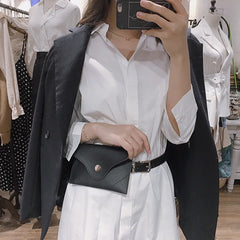 Women's Leather Waist Bag Mini Mobile Phone Bag PU Belt