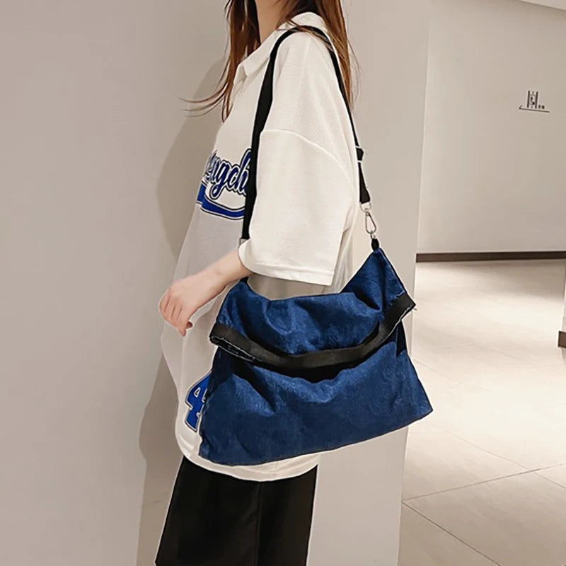 Canvas Shoulder Bag for Women Large Capacity Crossbody Shopper Bags