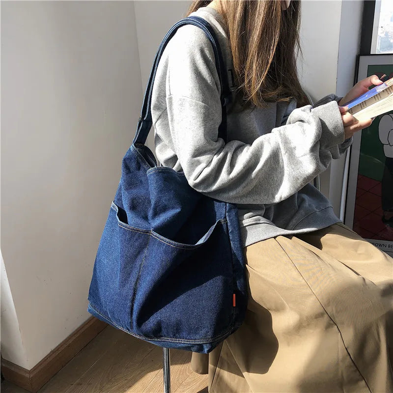 Casual Solid Handbag for Women - Large Capacity Crossbody Shopper Bags