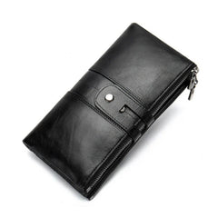 Newsbirds Leather Lady Bifold Zipper Long Purse Green Red Travel Wallet