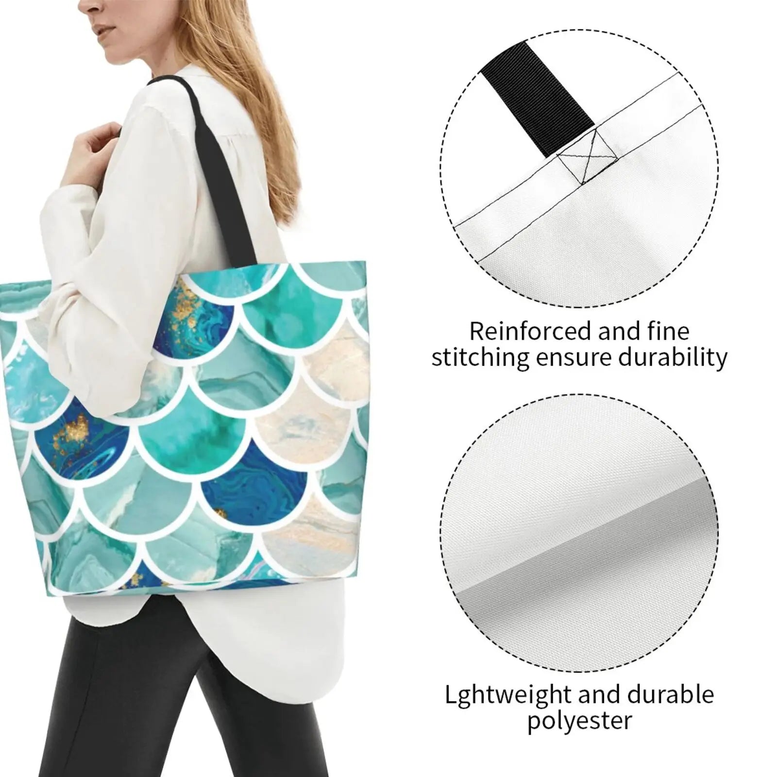 Non-standard Grain Printing Large Capacity Single Shoulder Shopping Bag