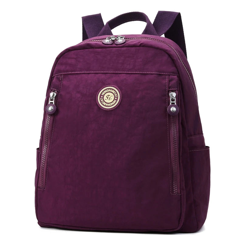 Retro Nylon Backpack Women School Shoulder Bags