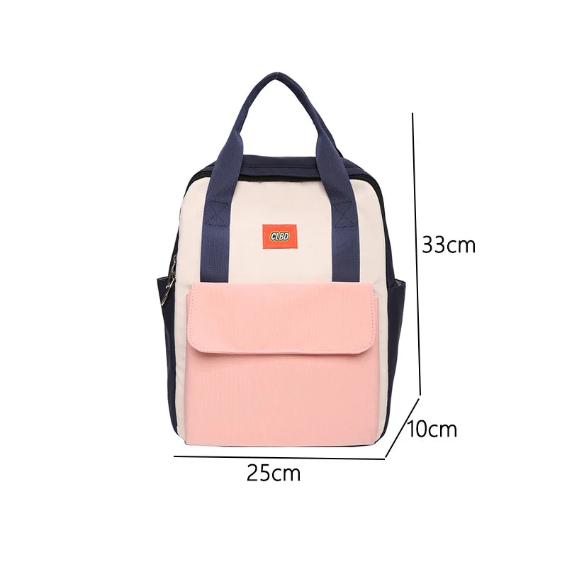 Nylon Girl Backpack College School Bag for Teenage Lightweight