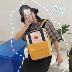 Nylon Girl Backpack College School Bag for Teenage Lightweight