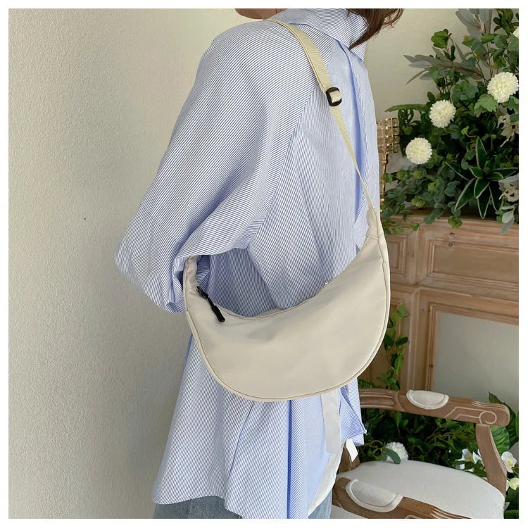 Nylon Hobo Shoulder Bag for Women Casual Dumpling Crossbody Bag