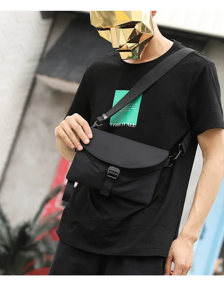 Nylon Men's Messenger Bags High Male Chest Packs Small Crossbody Handbag