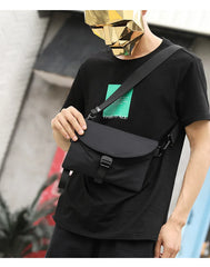 Nylon Men's Messenger Bags High Male Chest Packs Small Crossbody Handbag