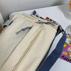 Nylon Messenger Bags Solid Crossbody Handbags Pockets Large Capacity