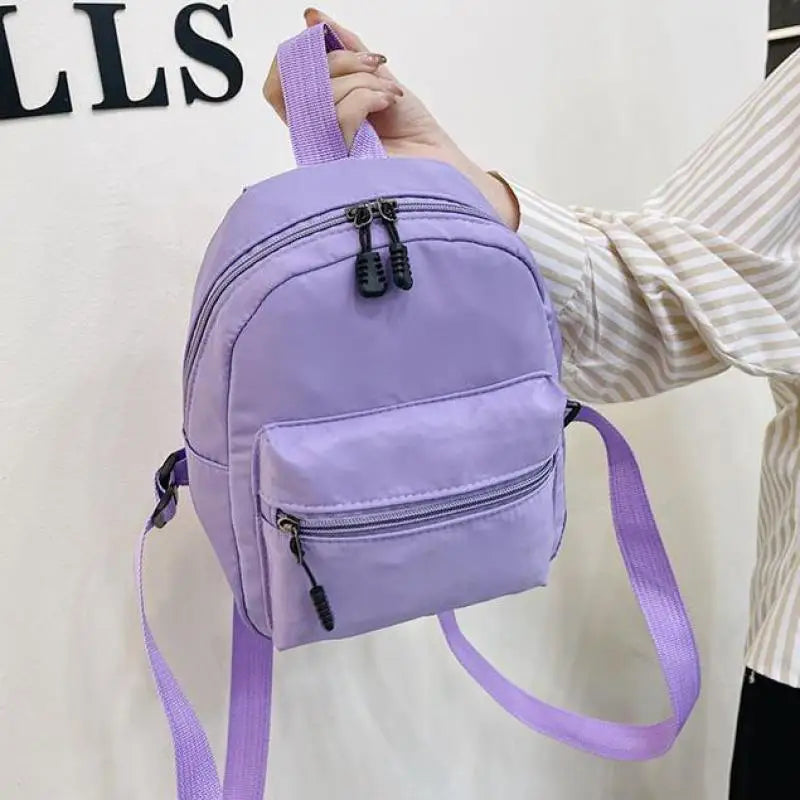 Nylon Mini Backpack for Women School Bag for Teenager Girls