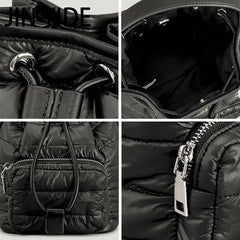 Nylon Padded Bucket Bag Quilted Shoulder Bags Lady Handbags Winter Tote Bag