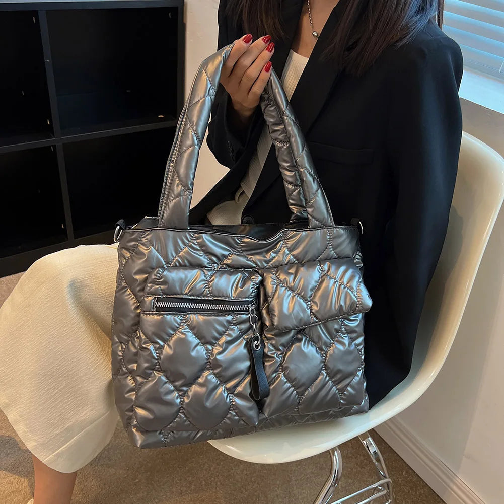 Nylon Padded Handbags Female Large Capacity Top-Handle Bags