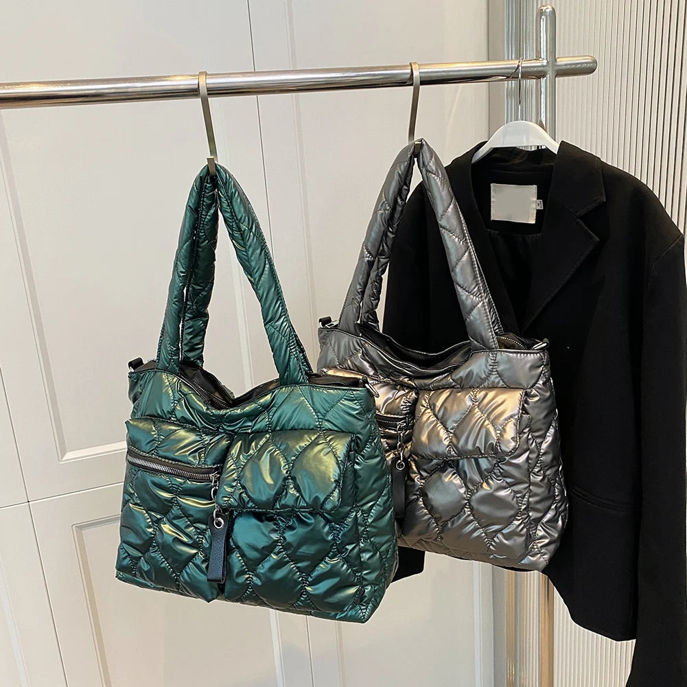 Nylon Padded Handbags Female Large Capacity Top-Handle Bags