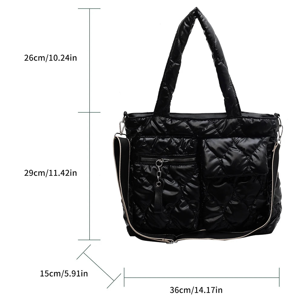 Nylon Padded Handbags Female Large Capacity Top-Handle Bags