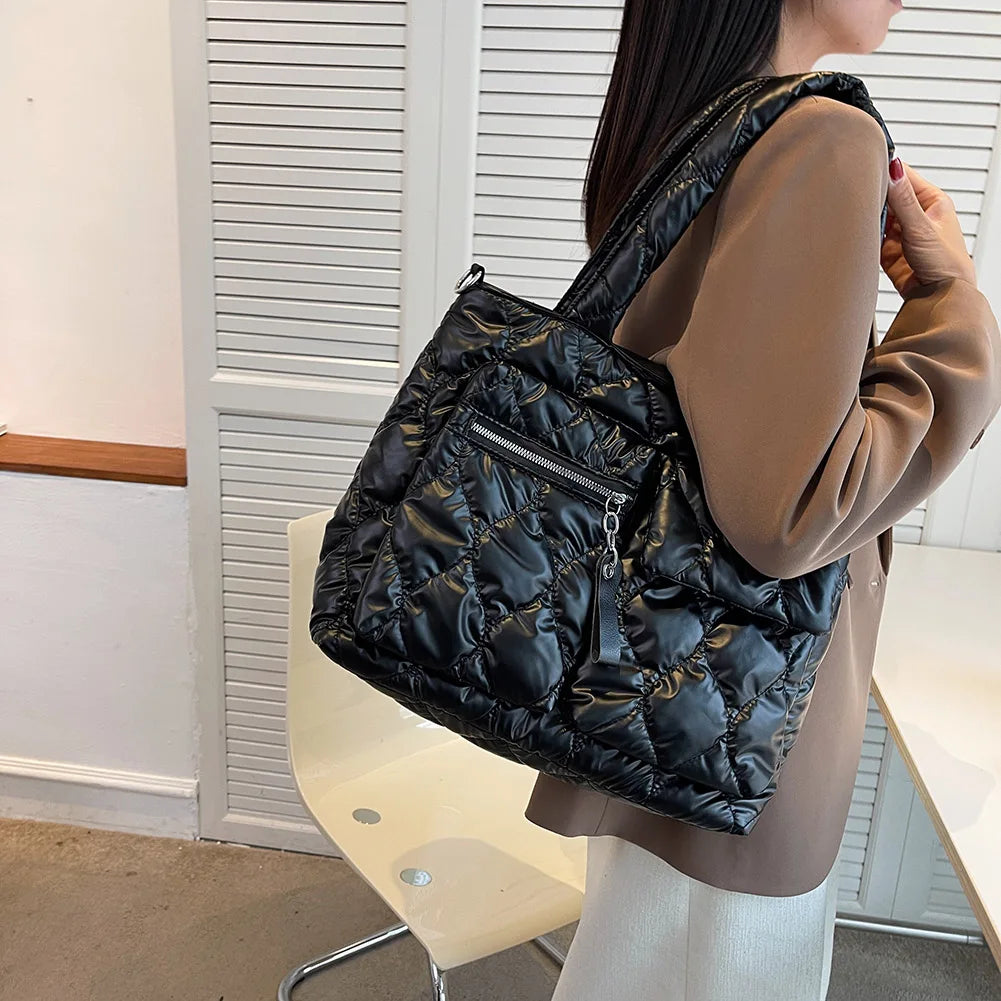 Nylon Padded Handbags Female Large Capacity Top-Handle Bags