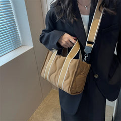 Quilted Nylon Women Handbags Padded Shoulder Bag Wide Strap Crossbody Tote