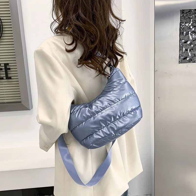 Nylon Quilted Women Shoulder Bag Down Padded Crossbody Bags for Women