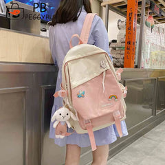 Nylon Shoulder Backpack for School Book Pack Large Capacity