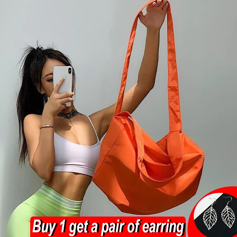 Nylon Shoulder Bag For Women Casual Girls Gym Bags Large Capacity