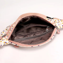 Women's Polka Dot Waist Bag Belt Style Hip Pouch for Phone Coins