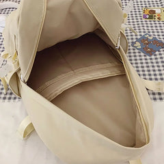 Nylon Waterproof Backpack for Girls Large Capacity Schoolbag