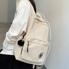 Nylon Women Backpack Solid Student Schoolbag Harajuku Large Capacity