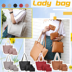 Retro 4-Piece Set Casual Leather Handbag Messenger Bag