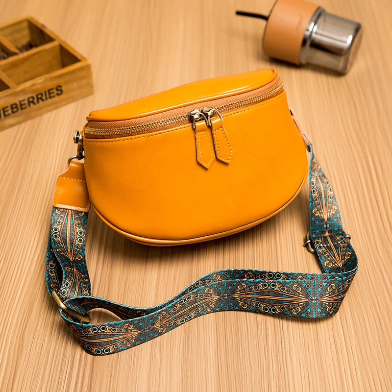 Oil Wax Leather Ladies Handbag Women Shoulder Bags Vintage Solid Cow Leather Fem