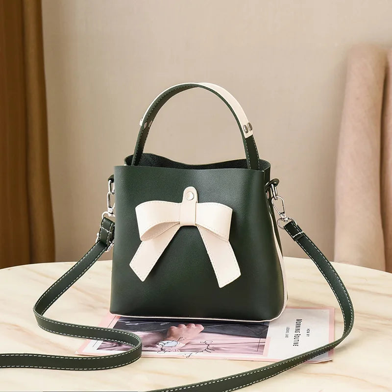 One-shoulder Bucket Bag Female Portable Female Bag Bow Hit Female Messeng
