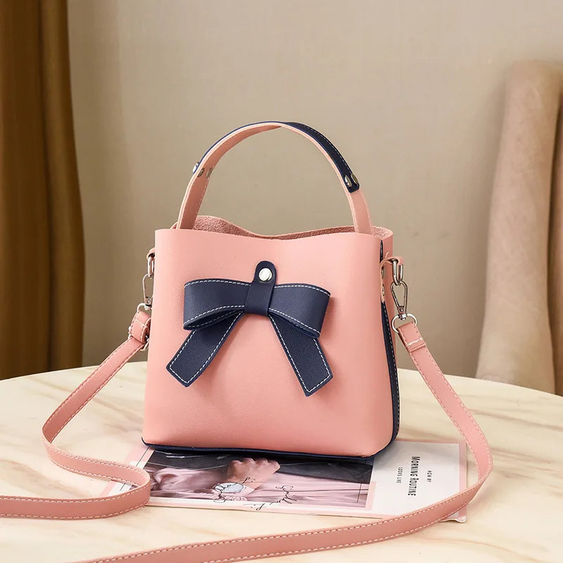 One-shoulder Bucket Bag Female Portable Female Bag Bow Hit Female Messeng