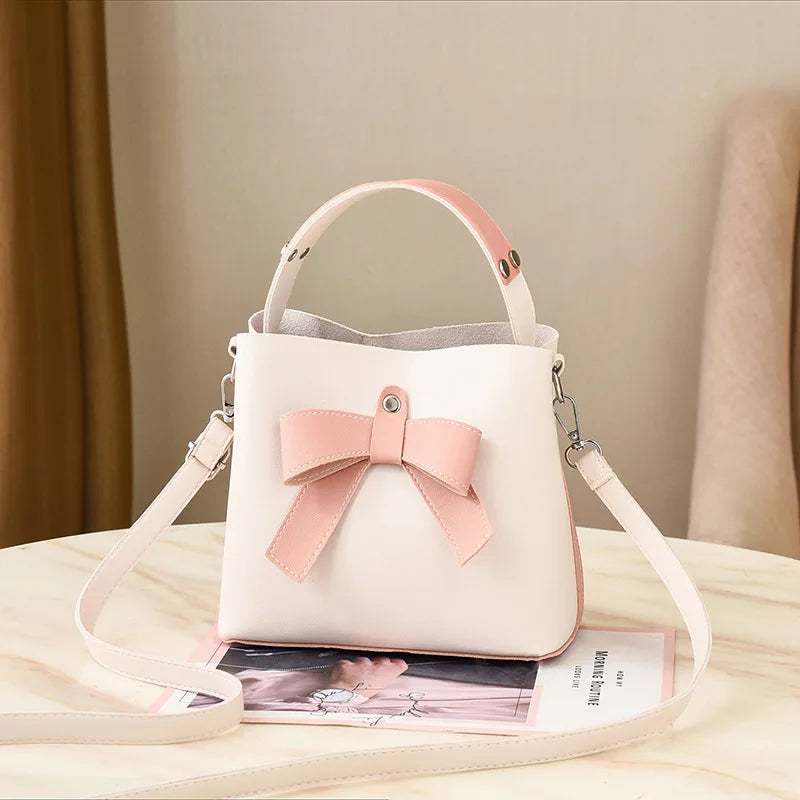 One-shoulder Bucket Bag Female Portable Female Bag Bow Hit Female Messeng