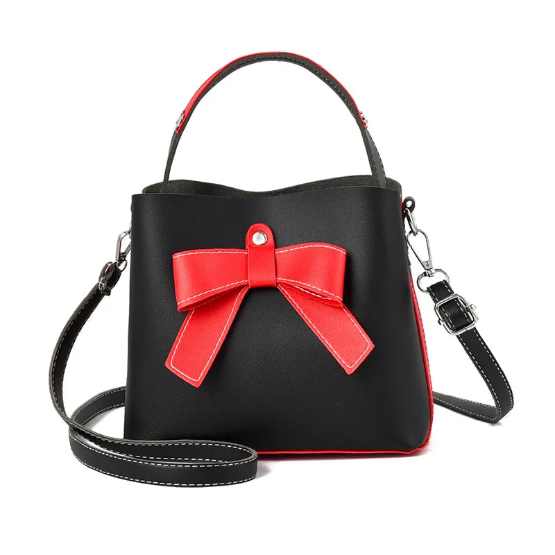 One-shoulder Bucket Bag Female Portable Female Bag Bow Hit Female Messeng