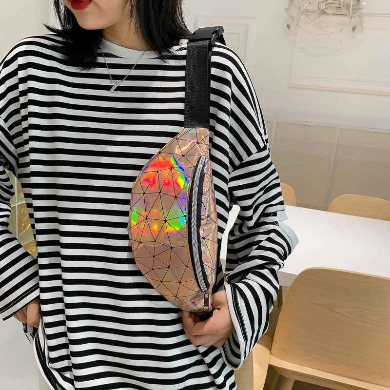 Outdoor Laser Holographic Waist Bag Fanny Pack Travel Wallet Purse