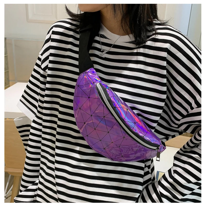 Outdoor Laser Holographic Waist Bag Fanny Pack Travel Wallet Purse