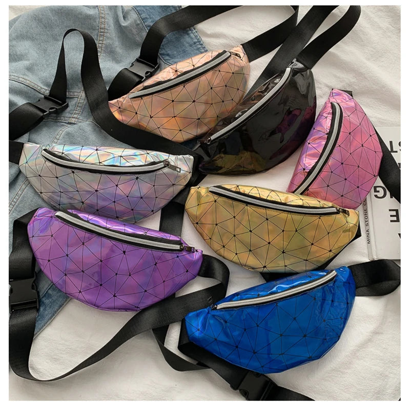 Outdoor Laser Holographic Waist Bag Fanny Pack Travel Wallet Purse
