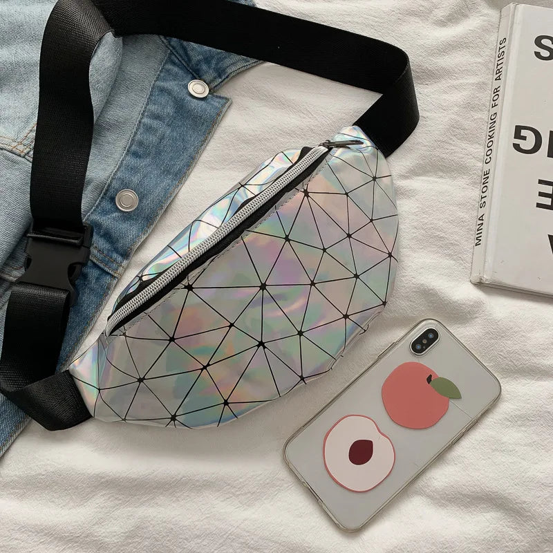 Outdoor Laser Holographic Waist Bag Fanny Pack Travel Wallet Purse