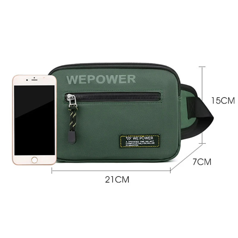 Outdoor Casual Waist Bags Waterproof Nylon Fanny Pack Men Multilayer Phone Pouch