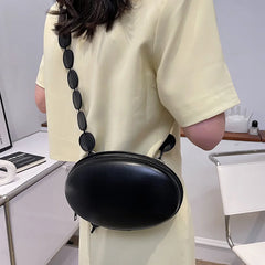 Mini Oval Crossbody Bag for Women Messenger Chest Bag Lady Handbag