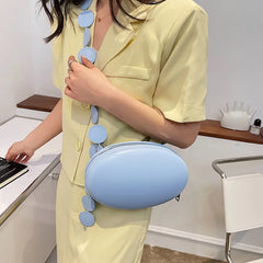 Mini Oval Crossbody Bag for Women Messenger Chest Bag Lady Handbag