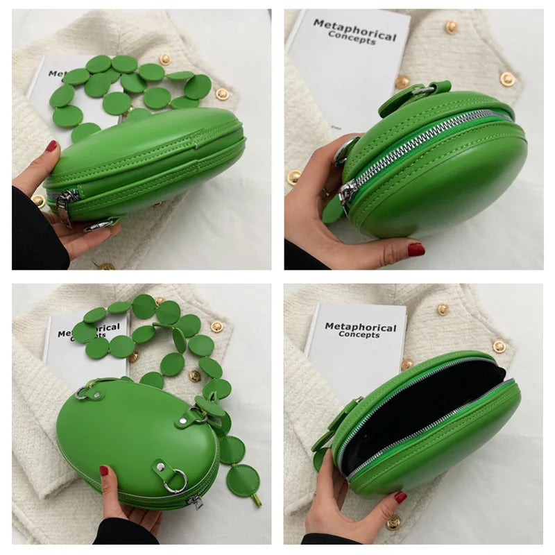 Mini Oval Crossbody Bag for Women Messenger Chest Bag Lady Handbag